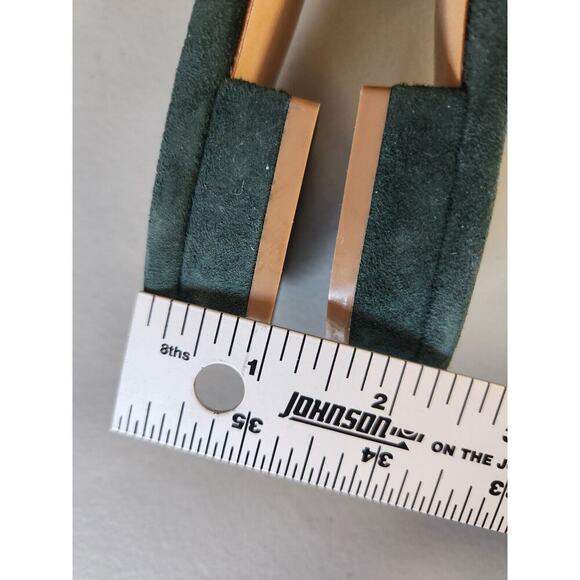 New Mansur Gavriel Suede Flat Slide Sandal Size 36.5 Dark Green - Picture 6 of 8